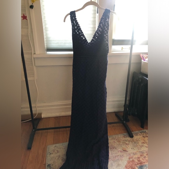Navy Helen Jon Knit Dress with slip - size large
